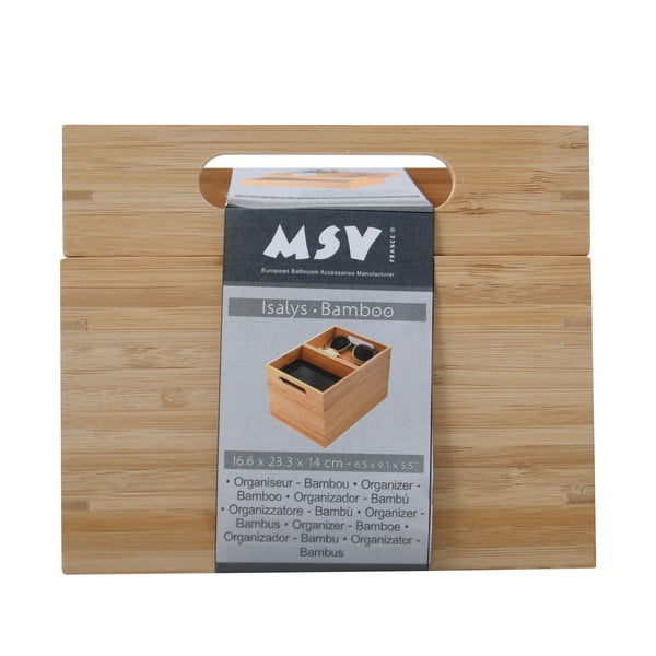 Bambusový koupelnový organizér na kosmetiku v přírodní barvě Isalys – MSV-image-4