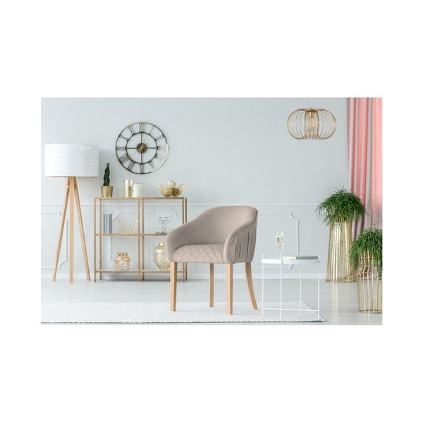 Světle šedé křeslo s područkami Micadoni Home Tipa-image-1