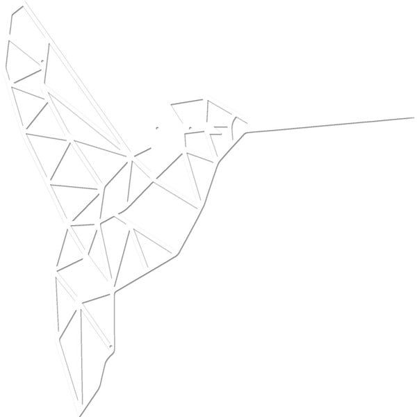 Bílá nástěnná kovová dekorace Wall Decor Bird