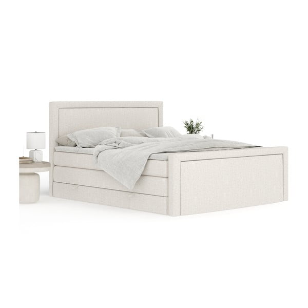 Béžová boxspring postel s úložným prostorem 160x200 cm Lavenda – Maison de Rêve-image-3