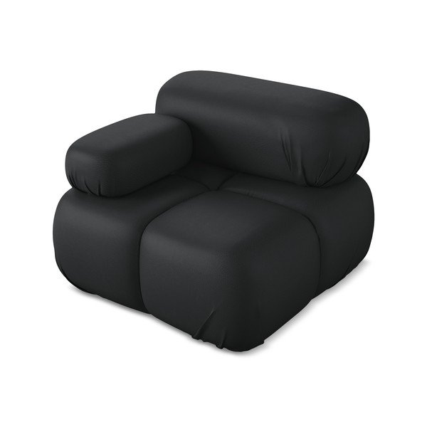 Černý modul pohovky z imitace kůže (levý roh) Lokua – Makamii-image-2