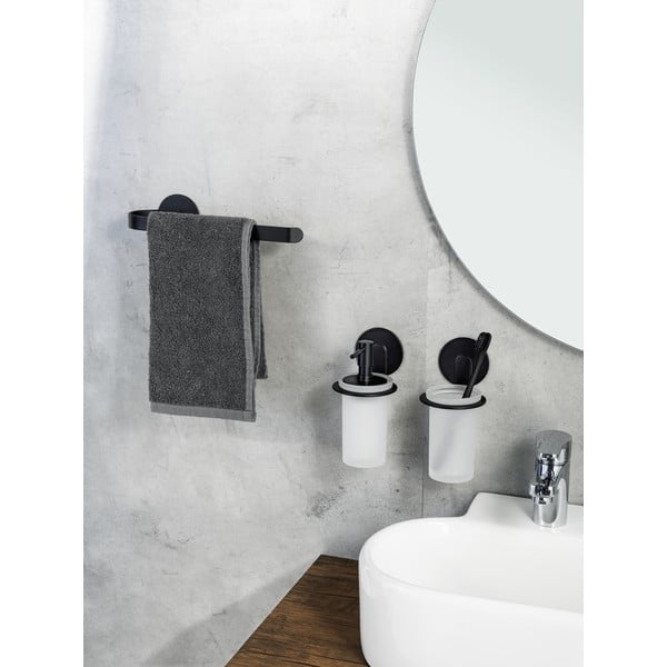 Matně černý samodržící kovový držák na ručníky Bivio – Wenko-image-1