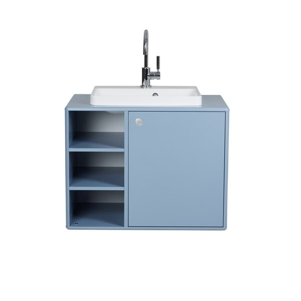 Světle modrá závěsná skříňka s umyvadlem bez baterie 80x62 cm Color Bath – Tom Tailor