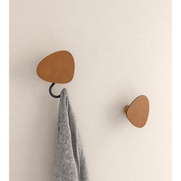 Koňakově hnědý nástěnný ocelový háček Dot L Bull – LIND DNA-image-1