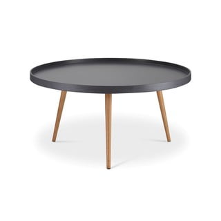 Šedý konferenční stolek s nohami z bukového dřeva Furnhouse Opus, Ø 90 cm