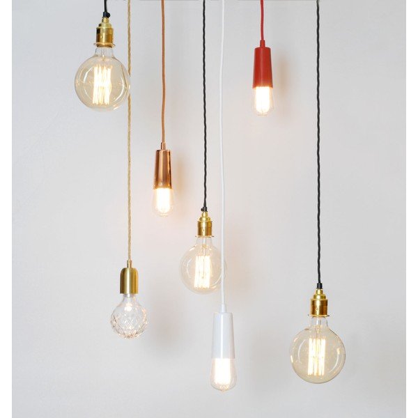 Textilní kabel s objímkou a zástrčkou, černý, 3 m-image-1