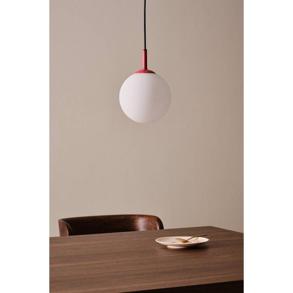 Červené/bílé skleněné závěsné svítidlo ø 13 cm Ekman – Jotex-image-2