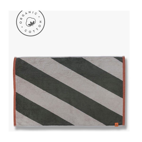 Khaki koupelnová předložka z bio bavlny 50x80 cm Diagonal – Mette Ditmer Denmark-image-2