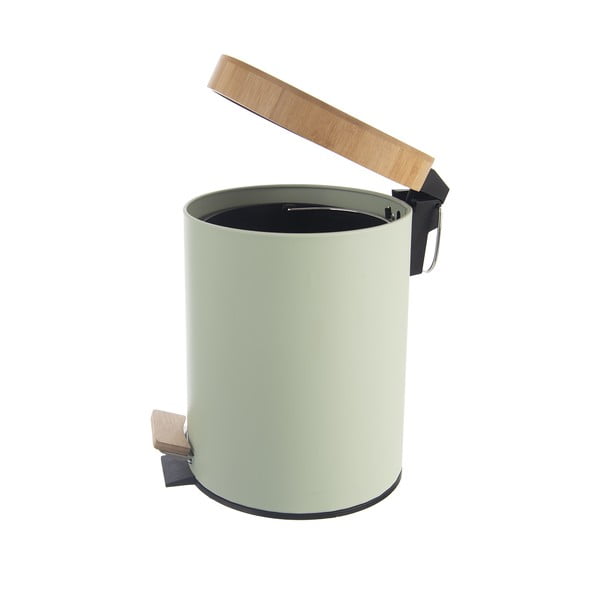 Světle zelený nášlapný kovový odpadkový koš 5 l Greenish – Orion-image-2