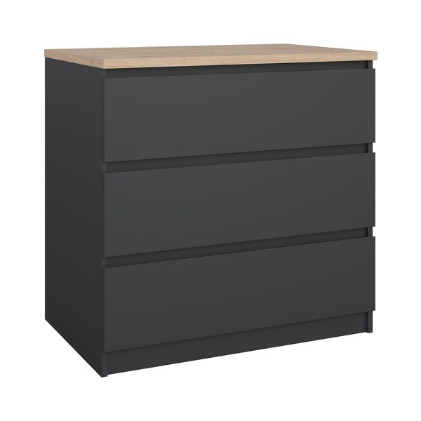 Tmavě šedá komoda 77x76x50 cm Naia – Tvilum