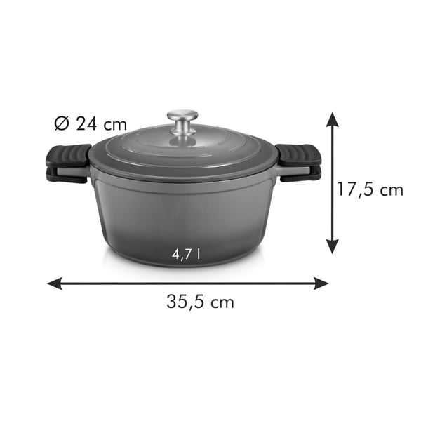Hrnec s pokličkou s nepřilnavým povrchem na indukci 4.7 l Bordeaux – Tescoma-image-3