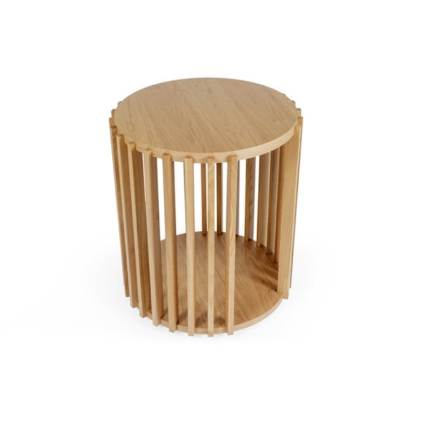 Odkládací stolek z dubového dřeva Woodman Drum, ø 53 cm-image-3