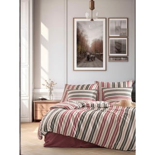 Červeno-šedé povlečení na dvoulůžko 200x200 cm Monaco – Mijolnir