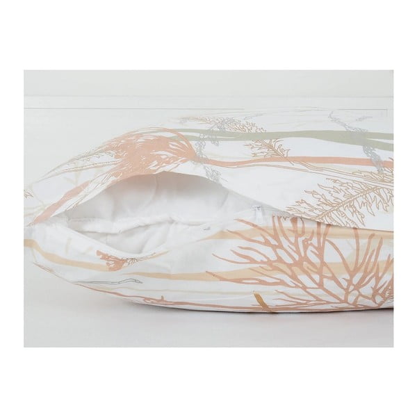 Bílé/v terakotové barvě krepové povlečení na jednolůžko 140x200 cm Caraway – B.E.S.-image-2