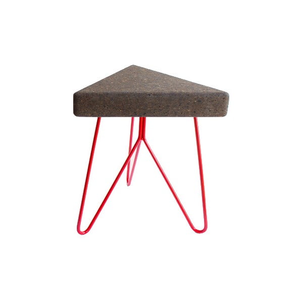 Červený korkový stolek Galula Tres Dark