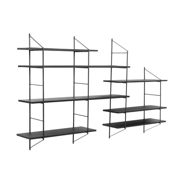 Černá patrová police z masivu pavlovnie 196 cm Belfast – Actona-image-2