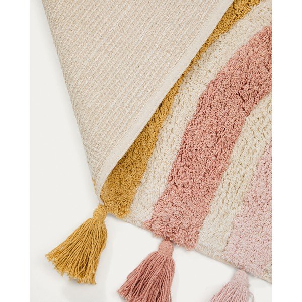 Slonovinový pratelný/ručně tkaný bavlněný dětský koberec 90x150 cm Tadea – Kave Home-image-3