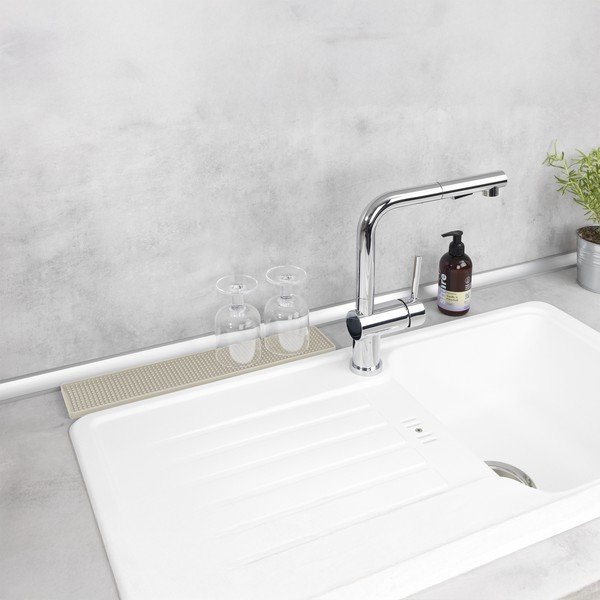 Béžová plastová odkapávací podložka na nádobí 42x8 cm Slim – Wenko-image-3