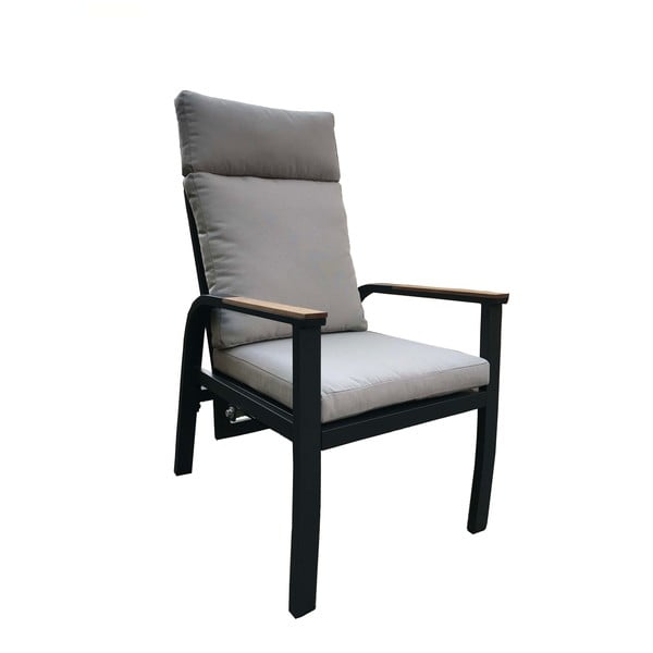 Šedý kovový zahradní jídelní set pro 6 Annecy – Rojaplast-image-1