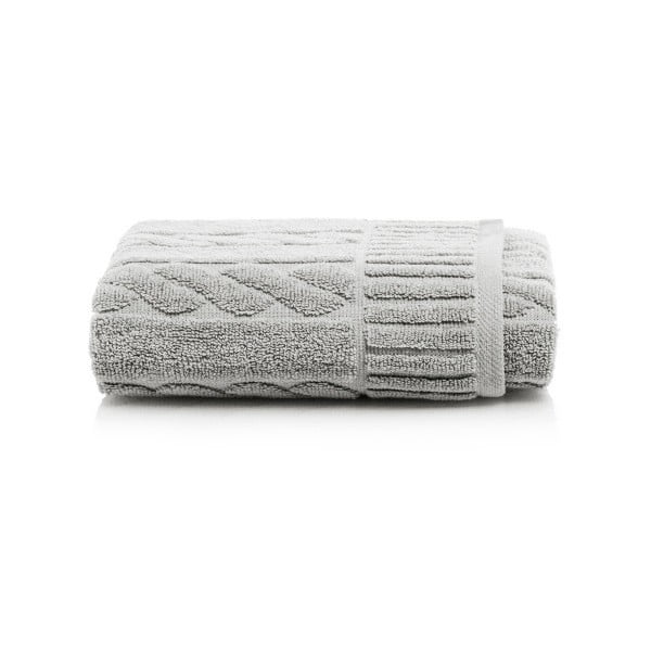 Šedý bavlněný ručník Maison Carezza Amelia, 50 x 90 cm
