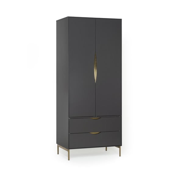 Tmavě šedá šatní skříň 80x195 cm Kobe - Woodman-image-3