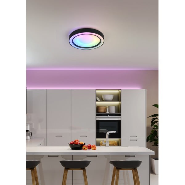 Černo-bílé LED stropní svítidlo ø 40 cm Arco – Reality-image-1