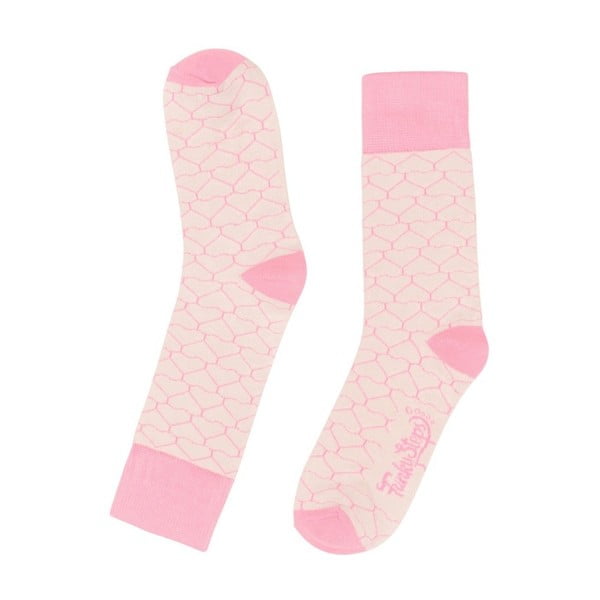 Růžové ponožky Funky Steps Geometric, velikost 35 – 39