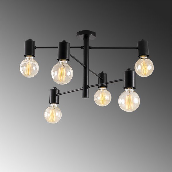 Černé stropní svítidlo pro 6 žárovek Opviq lights Hexa-image-1