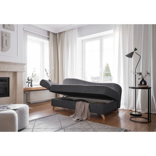 Šedá manšestrová lenoška (levý roh) Chic Charlotte – Miuform-image-2