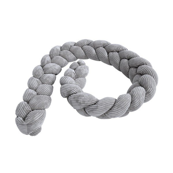 Šedý manšestrový mantinel do postýlky 300 cm – Meowbaby