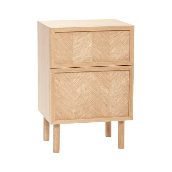 Noční stolek z dubového dřeva v přírodní barvě Herringbone – Hübsch