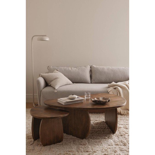 Tmavě hnědý konferenční stolek z mangového dřeva Mushroom – Ellos Home-image-1