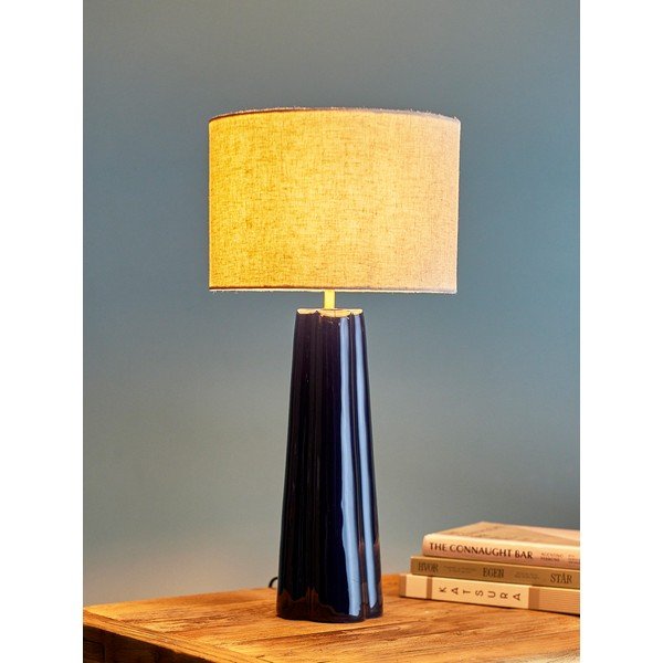 Modrá/krémová kovová stolní lampa s textilním stínidlem (výška 61 cm) Cornelie – Bloomingville-image-1