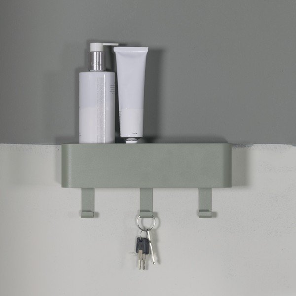 Šedozelený kovový nástěnný věšák s poličkou 27 cm Dax Play – Spinder Design-image-1