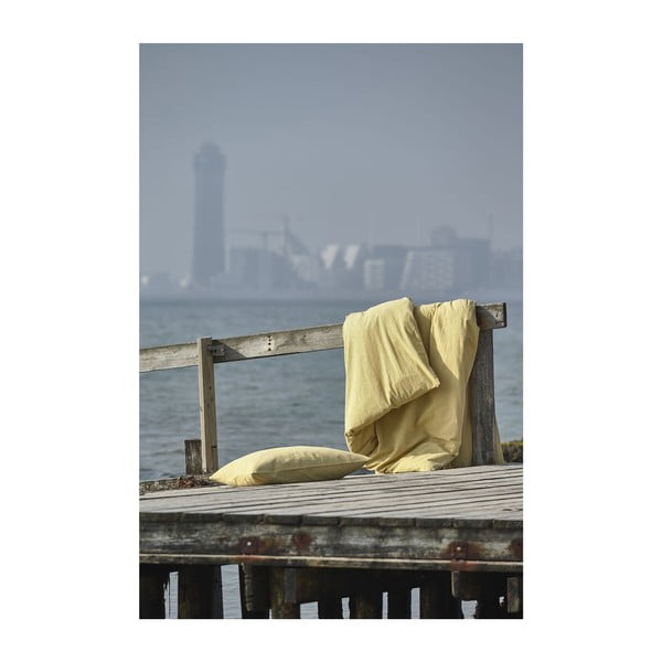 Žluté povlečení z bio bavlny 200x140 cm Wave Straw - Södahl-image-4