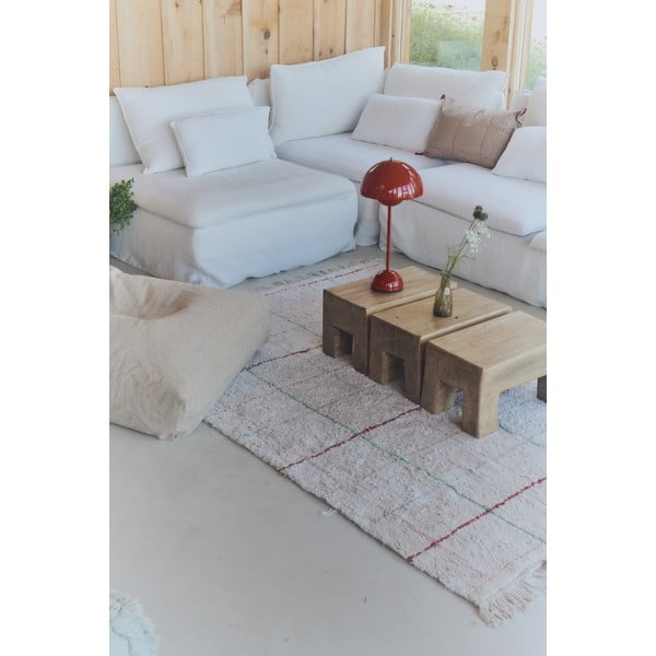 Krémový pratelný ručně tkaný bavlněný koberec 140x200 cm Color Lines – Lorena Canals-image-1