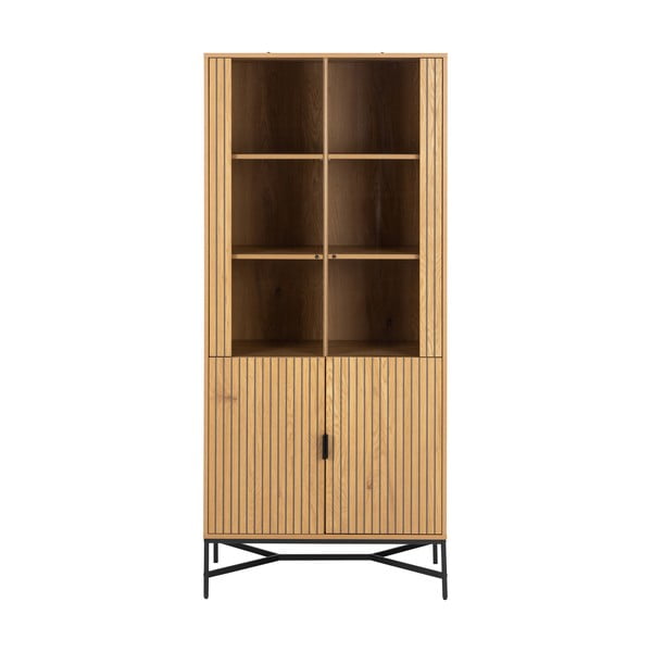 Vitrína v dekoru dubu v přírodní barvě 80x180x40 cm Jaipur – Actona