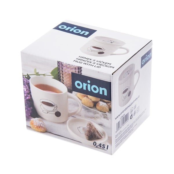 Bílý porcelánový hrnek s víčkem 450 ml – Orion-image-3
