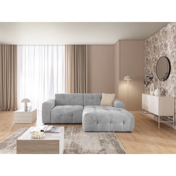 Světle šedá rohová pohovka (pravý roh/s lenoškou) Melva – Ropez-image-2