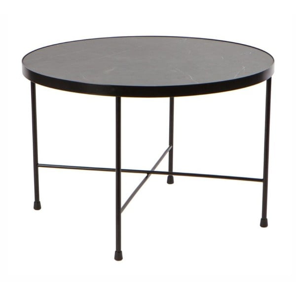 Černý kovový konferenční stolek Nørdifra Marble, ⌀ 60 cm