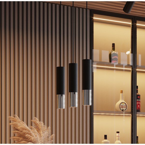 Černé/ve stříbrné barvě kovové stropní svítidlo ø 6 cm Longbot – Sollux-image-3