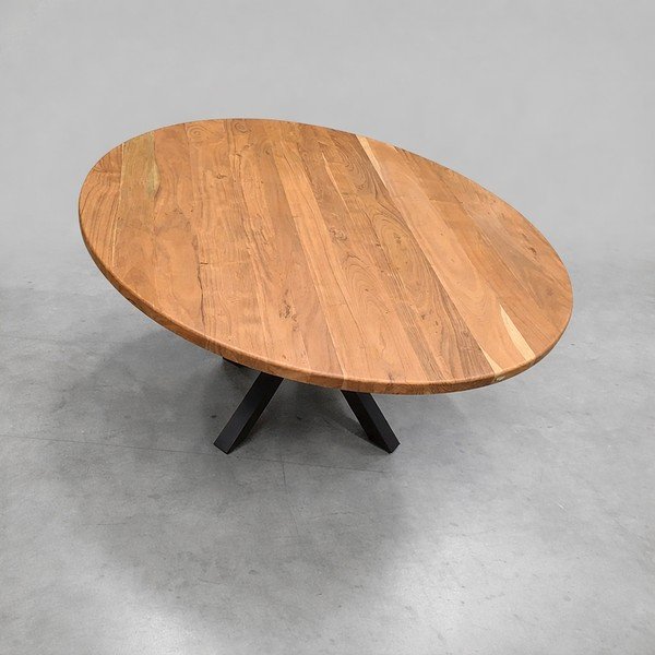 Kulatý jídelní stůl s deskou z akácie ø 150 cm Argo - II. jakost – Kave Home-image-2