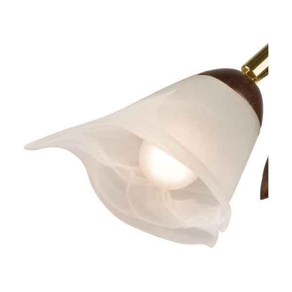 Tmavě hnědá stolní lampa se skleněným stínidlem, výška 40 cm Bluszcz – LAMKUR-image-4