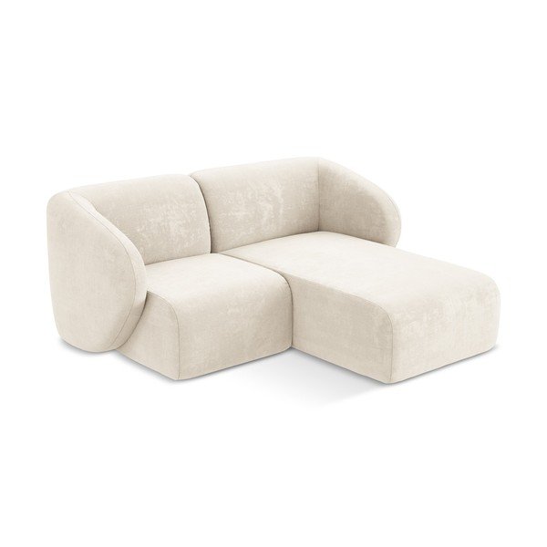 Béžová žinylková rohová pohovka (pravý roh/s lenoškou) Lani – Makamii-image-2