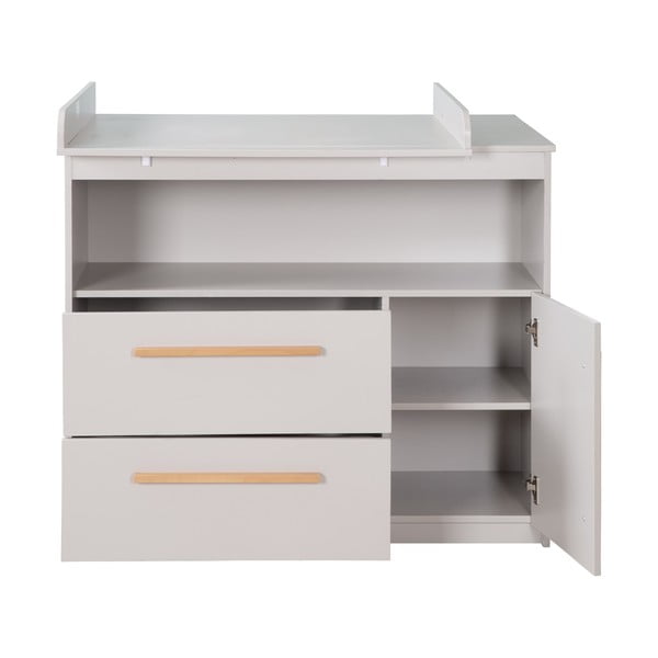 Světle šedá dětská komoda s přebalovacím pultem 107x98x75 cm Lea – Roba-image-3