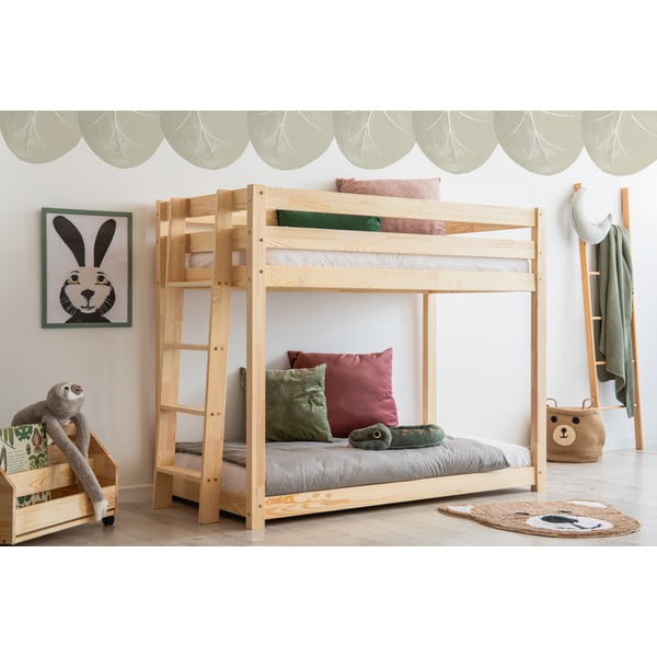 Patrová dětská postel z borovicového dřeva 90x190 cm CLPB - Adeko-image-1