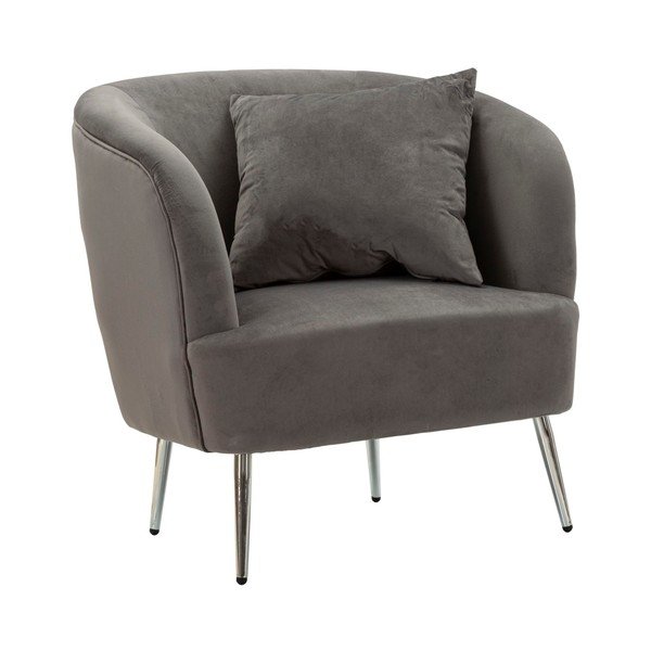 Šedé sametové křeslo Silvery – Mauro Ferretti