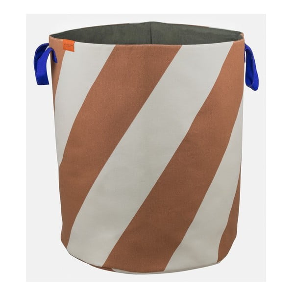 Látkový koš na prádlo v cihlové barvě/krémový 5 l Diagonal – Mette Ditmer Denmark