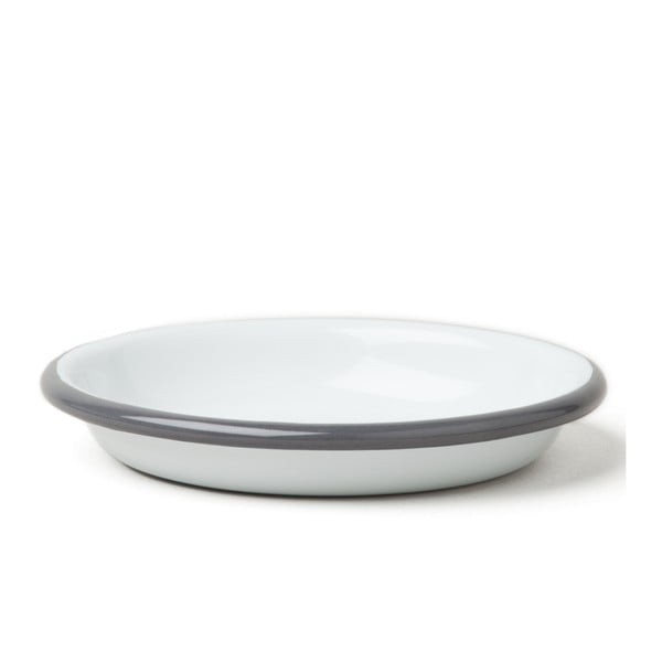 Malý servírovací smaltovaný talíř se šedým okrajem Falcon Enamelware, Ø 10 cm