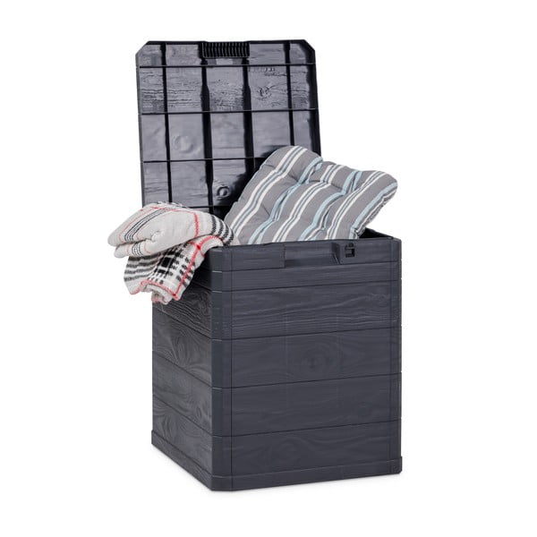 Tmavě šedý zahradní úložný box Woodys – Toomax-image-2